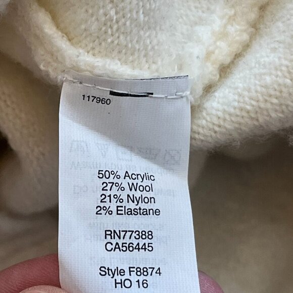 Madewell Tie-Front Wrap Sweater medium cream wool blend - Picture 13 of 14